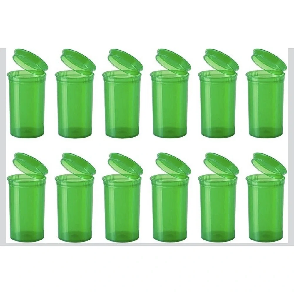 12 Pack‎ Multi-Use Airtight Empty Pill Bottles with Hinged Lids 19 Dram Plastic